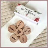 Set of 6 wooden magnets