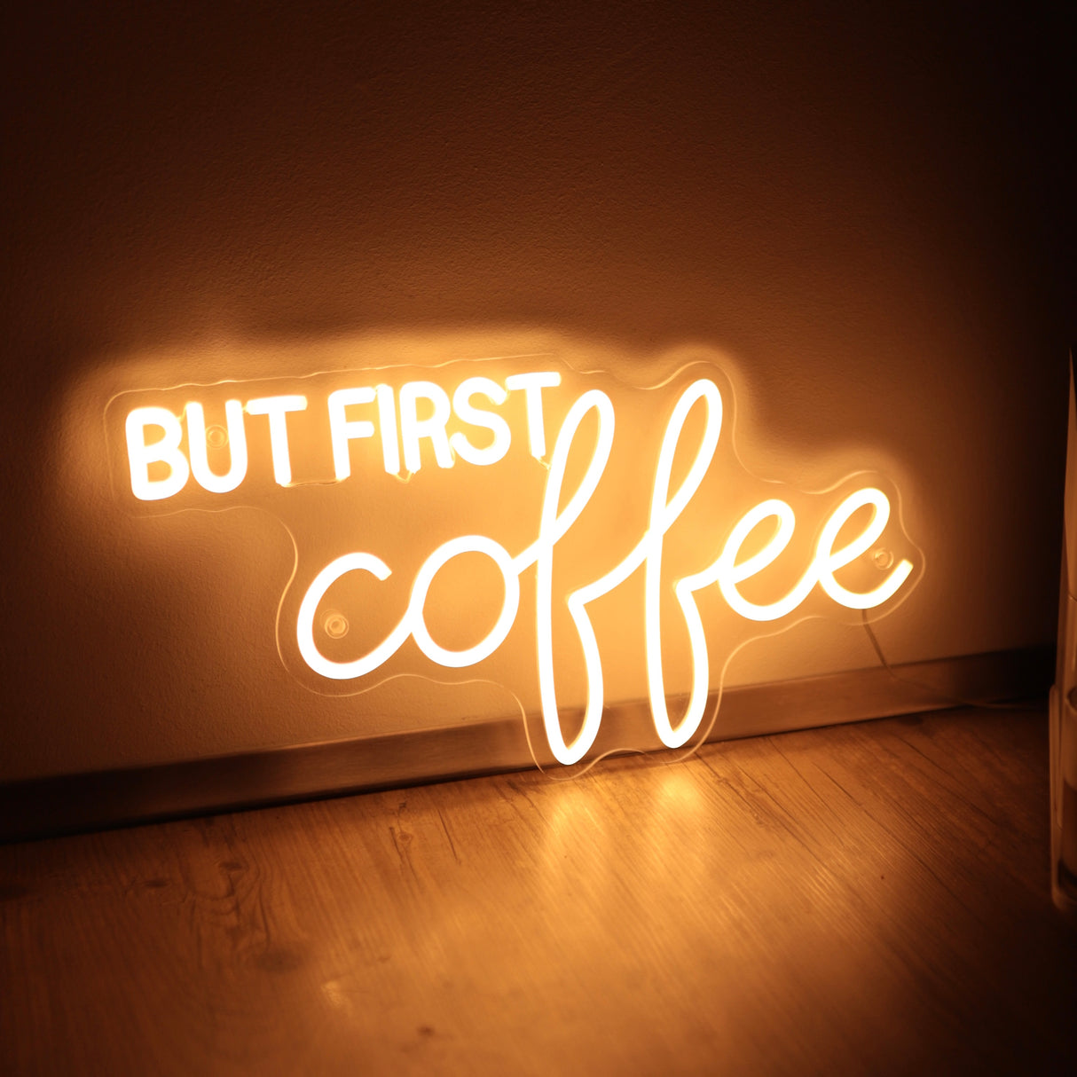 "But first Coffee" - LED Schriftzug