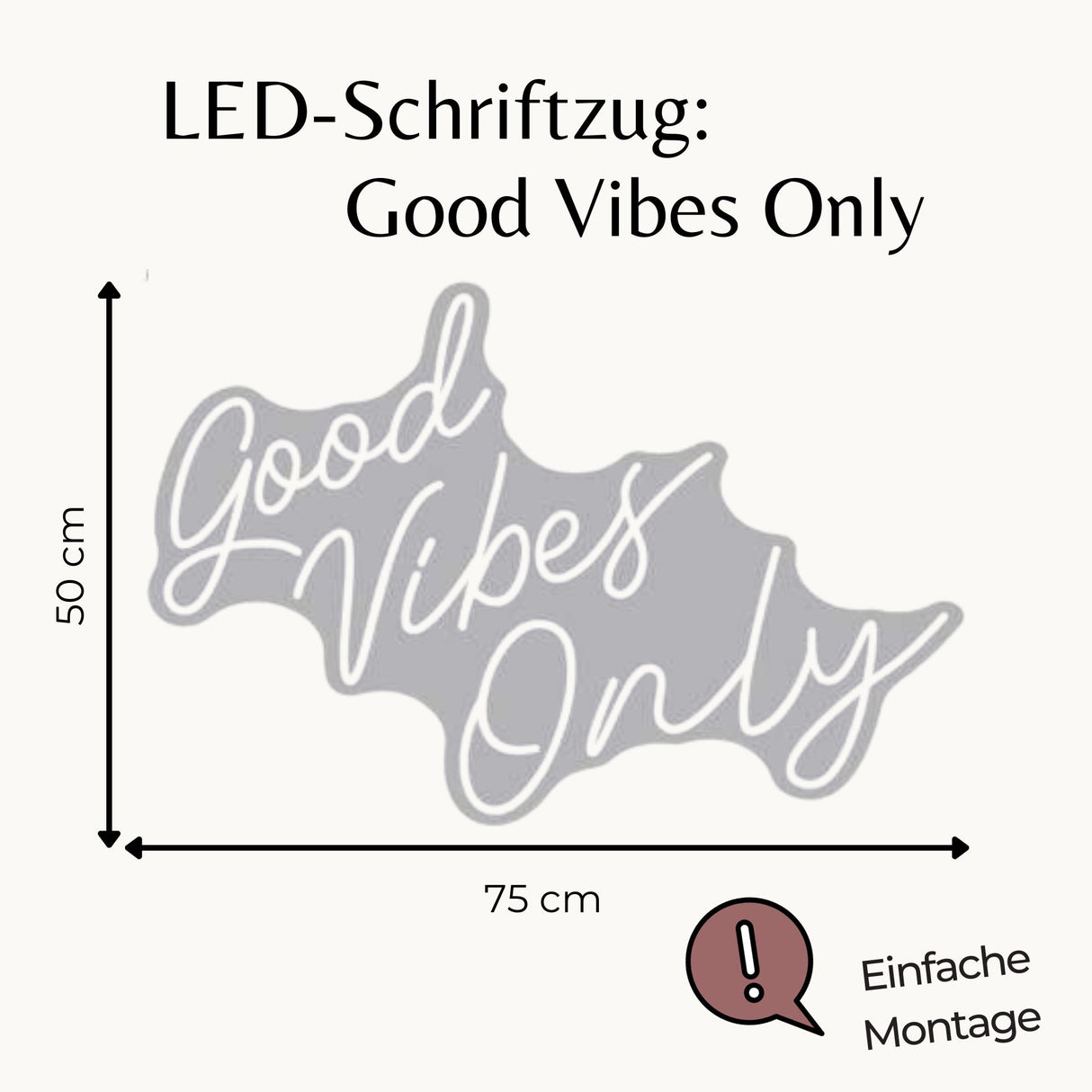 "Good Vibes Only" - LED Schriftzug