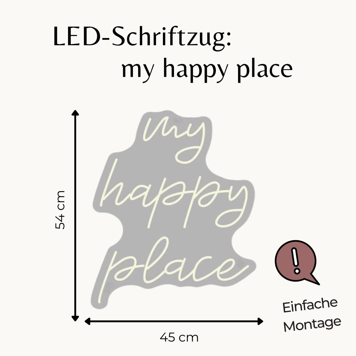 "my happy place"- LED Schriftzug