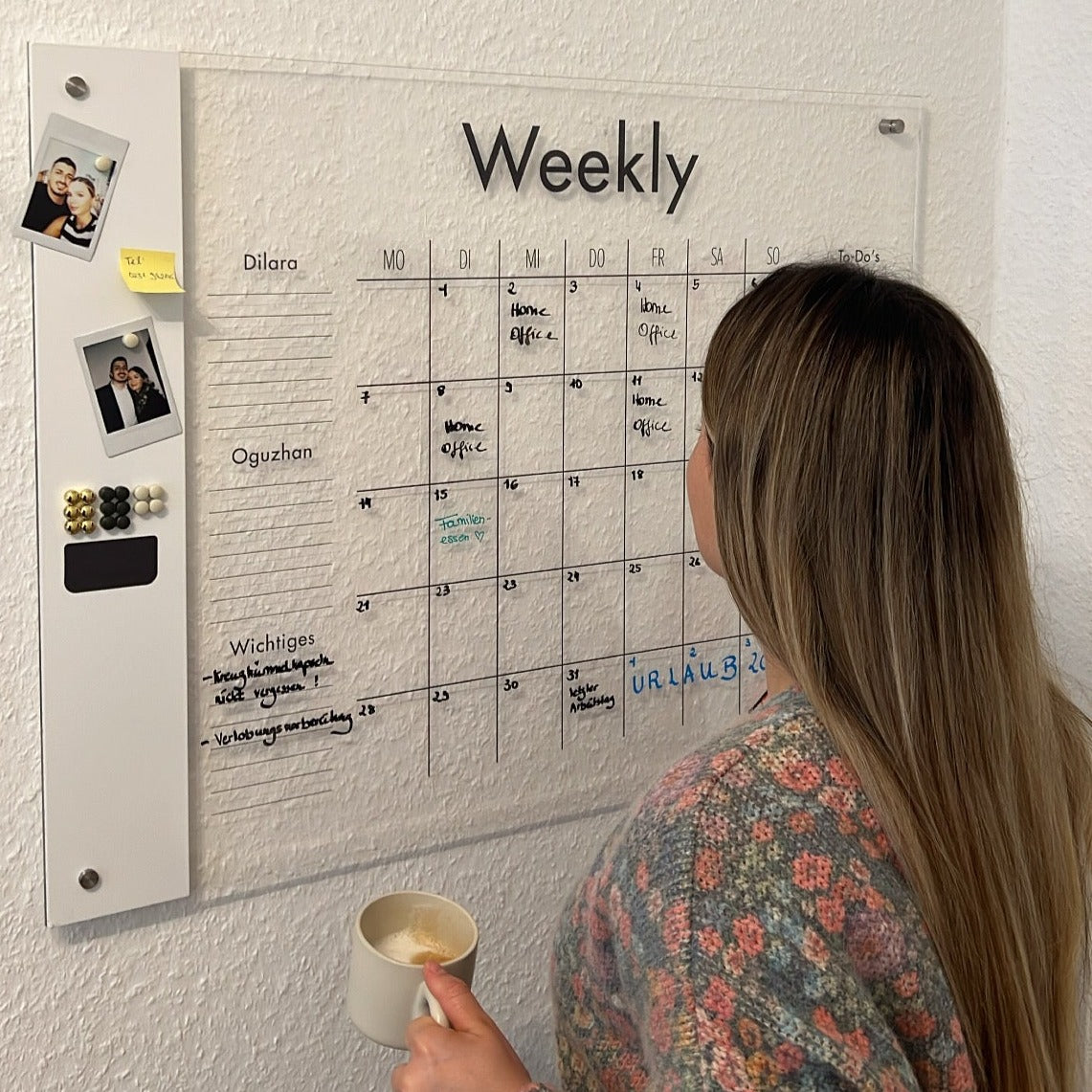 3 Person Family Planner with Magnetic Board