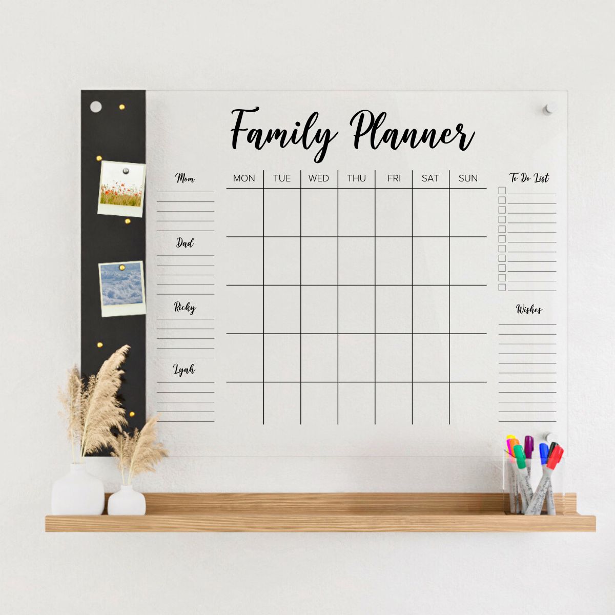 4 Person Family Planner with Magnetic Board